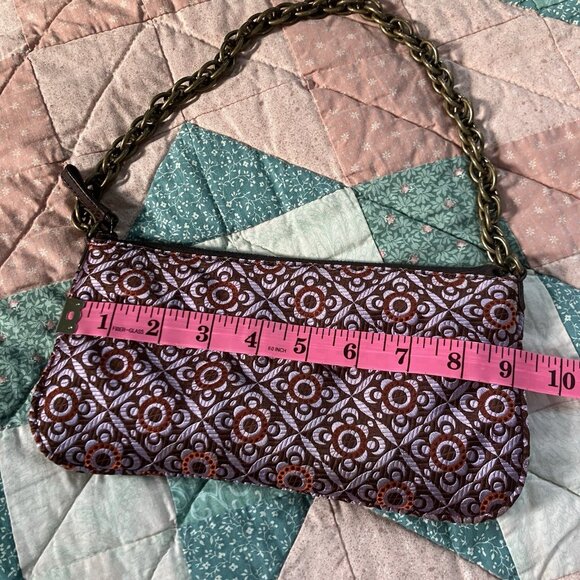 J. Crew Silk Handbag Womens Purple Floral Mini Y2K Shoulder Purse - Picture 5 of 7